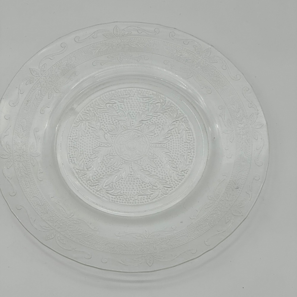 Set of 2 Federal Glass Rose Marie Clear Depression Glass Salad Dessert Plates 8"